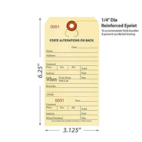SmartSign Numbered Alteration Tags | 3.125" x 6.25" Manila Stock, Pack of 500
