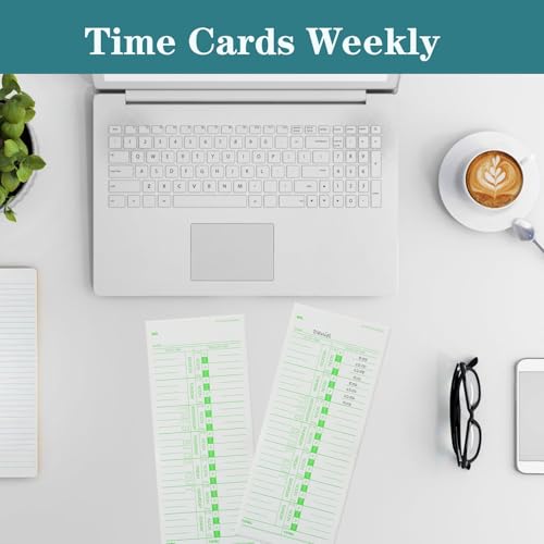 500PCS Time Cards for Employees Weekly, 1 Sided Time Sheets, 3-1/2" x 9", Green