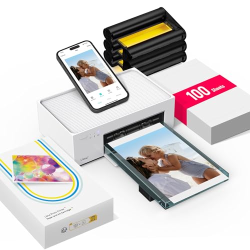 Liene 4x6 Photo Printer Portable Wi-Fi Smartphone Printer with 100 Sheets & 3 Cartridges