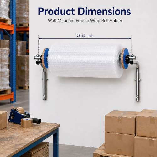 Wall Mount Bubble Wrap Dispenser for Packing Rolls - Space Saver