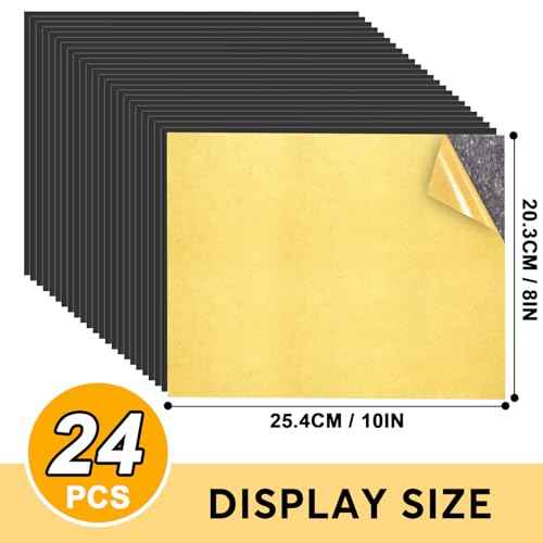Adhesive Magnetic Sheets 24 Pack, Each 8" x 10", Stick Magnetic Paper with Adhesive Backing for Crafts, Paper Magnets and Stickers