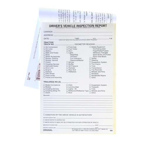 50-Pack DVIR Driver Vehicle Inspection Reports - 31 Sets, 2-Ply Carbon 5.5 x 8.5 in