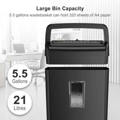 Bonsaii 10-Sheet Cross Cut Paper Shredder, 5.5 Gal Home Office Heavy Duty Shredder for Credit Card, Staple, Clip with Transparent Window(C209-D)