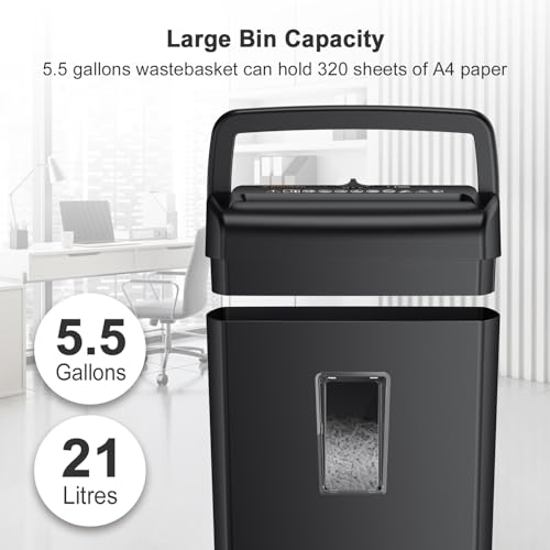 Bonsaii Black 10-Sheet Heavy Duty Cross Cut Paper Shredder for Home & Office