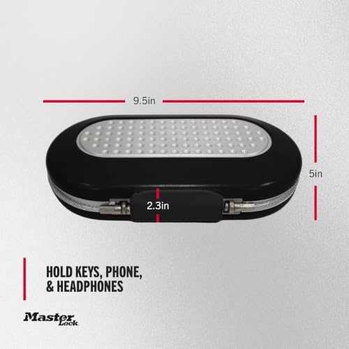 Master Lock Small Travel Safe with Cable Gray 9.8 x 5.5 x 2.6 Inches Combination Lock Box