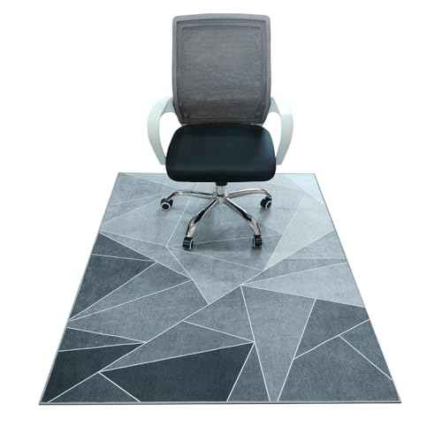 Office Chair Mat for Hardwood Floor,60"x48" Under Desk Mat, Computer Chair Rug,Anti-Slip Carpet Chair Mats Floor Protector for Home Office,Black Grey