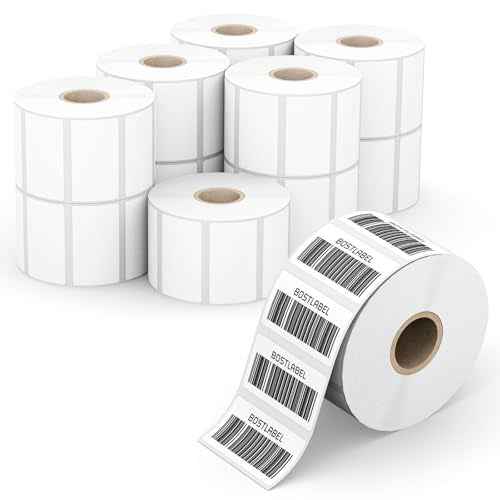12 Rolls 2" x 1" Direct Thermal Labels, 1300 Labels/1 Rolls, Compatible with Zebra, Rollo, Nelko, Munbyn, Jadens Thermal Label Printer, Commercial Grade, Permanent Adhesive