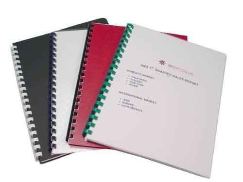 Leather Embossed Plastic Report Binding Covers 8.5 x 11 inch (216mm x 279mm) [pk of 50 Sheets] Black 16 Mil (400 microns) Square Corners, unpunched