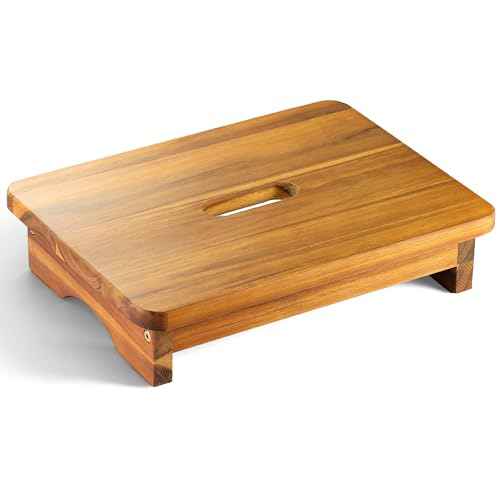 Wooden Step Stool, 3.5'' One Step Stool for Adults, Wooden Bedside Step with 550 Lbs Load Capacity, Heavy Duty/Portable/Nonslip/Durable Construction for Bedroom/Kitchen