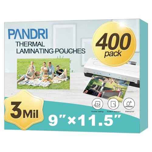 Laminating Sheets, PANDRI 400 Pack Thermal Laminator Pouches Holds 8.5 x 11 Inch, 3 Mil Clear Laminator Paper 9 x 11.5 Inch, Letter Size