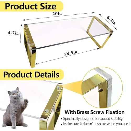 Keyboard Cat Protector - 20" Large Monitor Stand 2 in 1 Clear Acrylic Keyboard Cover Long Acrylic Monitor Stand Keyboard Protective Cover for Desk 108 Keyboard Protector Laptop Computer Monitor