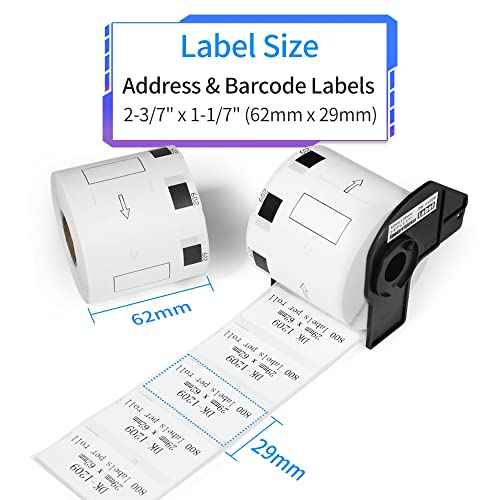 MarkDomain DK-11209 Replace for Brother DK 1209 Label 1.1 in x 2.4 in(62mm x 29mm) White Paper Roll Small Address Label Use with QL-720NW QL-810W QL-820nwb QL-1110NW Printer, 10 Rolls 8000 Labels