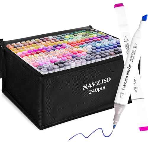 240 Colors Alcohol Markers, [2025 Upgraded] Dual Tips Markers for Kids and Adults in Coloring or Painting(Fine & Broad)