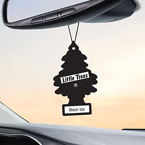 LITTLE TREES Car Air Freshener - Long Lasting Black Ice Scent for Auto & Home | 24 Pack
