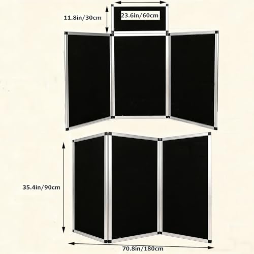 Black 3+1 Panel Trade Show Presentation Board Folding Display with Storage Bag