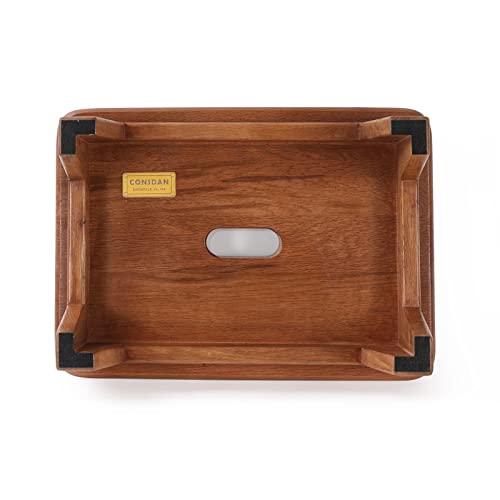 CONSDAN Step Stool for Bed - USA Grown Oak, Wooden Stool for Adults and Seniors, 6.5" High, Non-Slip Mat, No Assembly Needed, Solid Wood, Chocolate Color