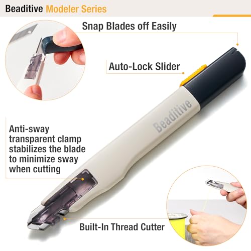Beaditive Precision Craft Knife Set with 10 Blades - 30 Degree Utility Knife for Art & Model Making