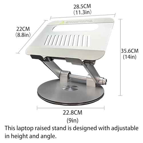 Laptop Stand for Desk, Adjustable Computer Stand with 360¡Æ Rotating Base, Ergonomic Laptop Riser for Collaborative Work, Foldable & Portable Laptop Stand, fits for All 10-16" Laptops