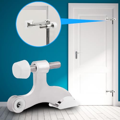 OBTANIM 8 Pack Heavy Duty Hinge Pin Door Stops with Rubber Bumpers – Silver