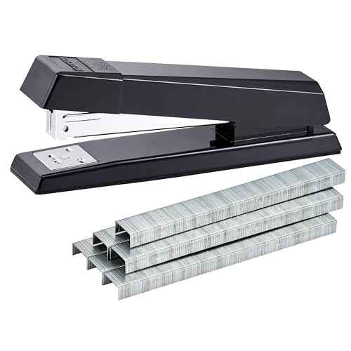 Bostitch Office Stapler, No-Jam Premium for Desktop, Includes 1,250 Staples, Full-Strip, 25 Sheet Capacity, Black