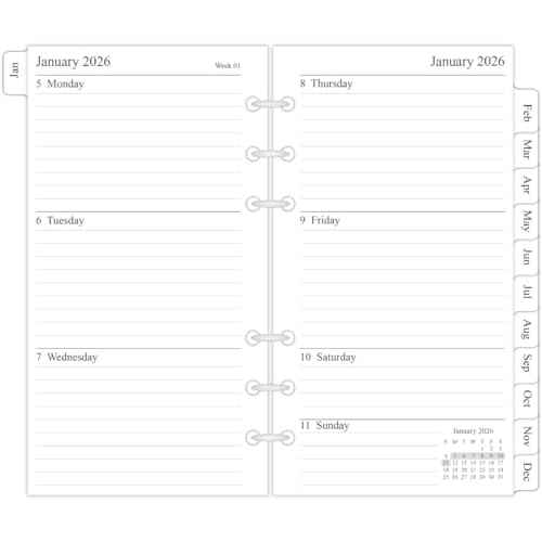 newestor 2026 Weekly & Monthly Planner Refill, 3-3/4" x 6-3/4", Jan 2026 - Dec 2026, Personal/Compact/Size 3