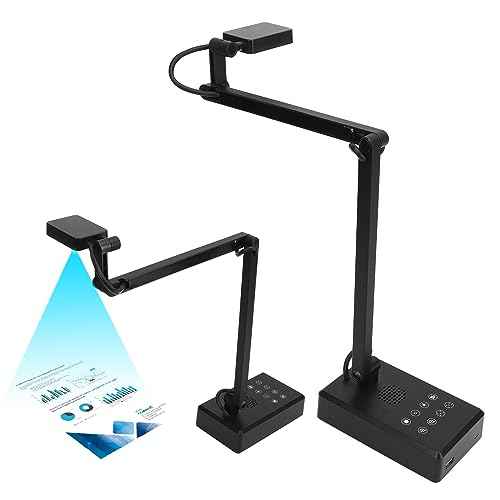 USB Document Camera, 4K Ultra 16MP Document Webcam with Adjustable Angle, Auto Manual Focus, Brightness Adjustment for Distance Learning, Remote Teaching, Web Conferencing, etc