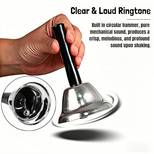 RyanDesign Stainless Steel Hand Bell - Loud Classroom & Reception Signal