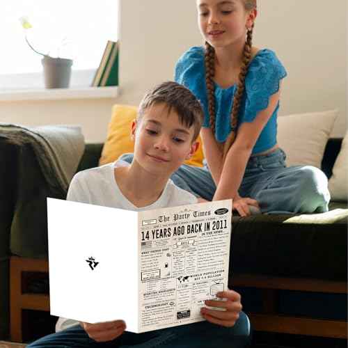 14th Birthday Card, Happy 14th Birthday Decorations for Girls Boys, Lovely 14 Year Old Birthday Gift Ideas for Daughter Son