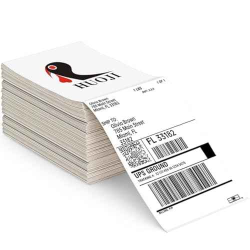 Thermal Shipping Labels 4x6, Pack of 500 Direct Thermal Printer Labels Fanfold, Compatible with Rollo, Zebra, MUNBYN Printers(Commercial Grade)