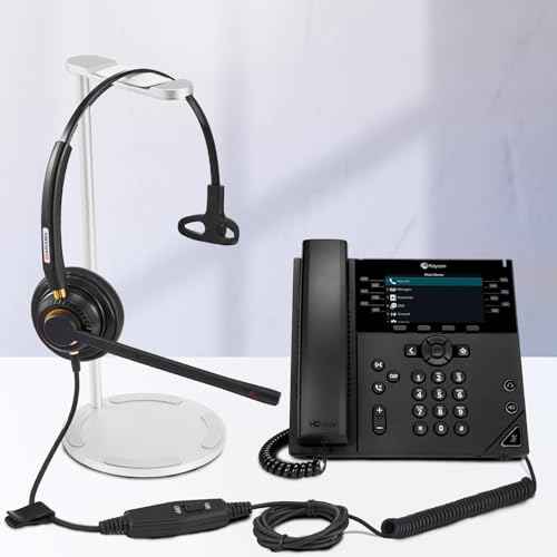 Arama Corded Telephone Headset Mono w/Noise Canceling Mic for Polycom Mitel Avaya Aastra Allworx Adtran Alcatel Lucent AltiGen Comdial Digium Gigaset InterTel Plantronics Landline Deskphones(A800S1)