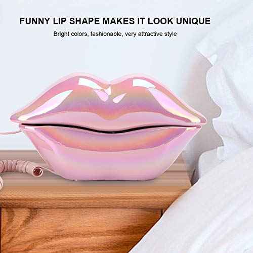 Lip Landline Phone, Electroplating Funny Lip Shape Telephone, Home Desktop Corded Fixed Telephone for Home Office Phones¡¦