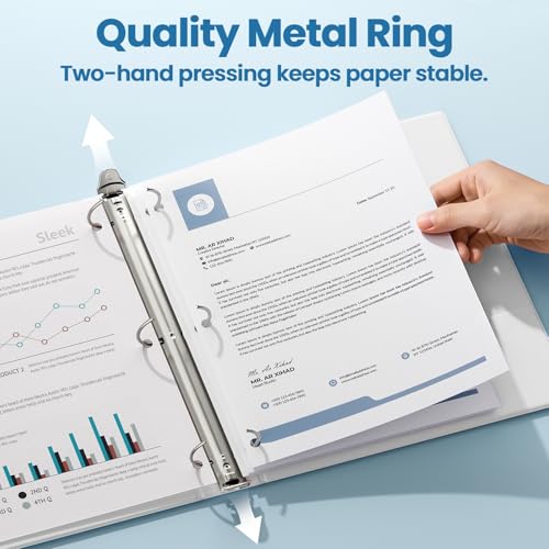 SUNEE 1 Inch White 3 Ring Binders Bulk Pack of 12 - Clear View Office & School Organizers