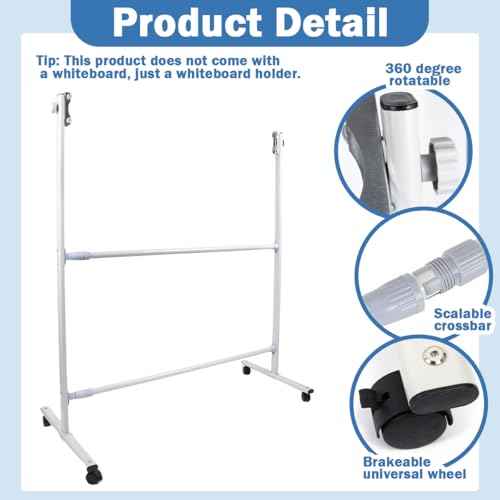 White Board Stand,Adjustable Whiteboard Easel Stand,360¡Æ Rolling Whiteboard Stand,Assembled White Board with Wheels Stand,Suitable for School Home Restaurant Office Auditorium