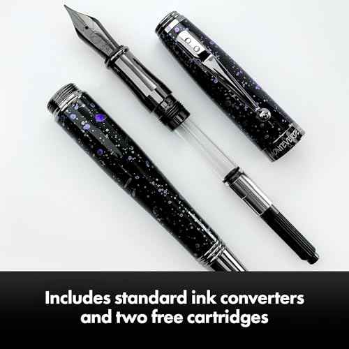 Monteverde Invincia Vega Starlight Purple Fountain Pen - Fine Nib, Artistic Design, Precision Writing Instrument