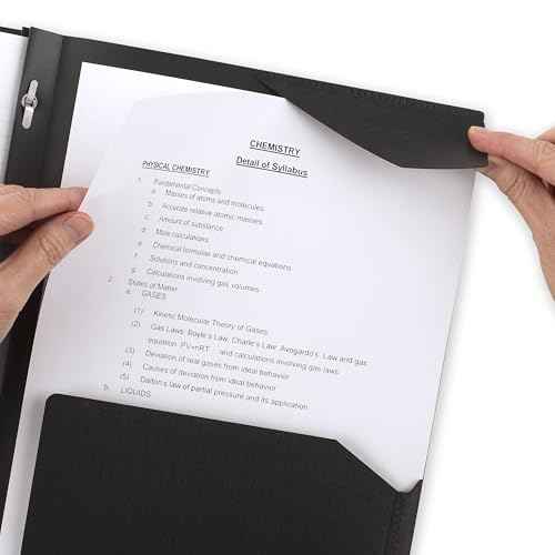Five Star 2-Pocket Folder, Plastic Folder with Stay-Put Tabs and Prong Fasteners, Holds 8-1/2" x 11" Paper, Black (72113)