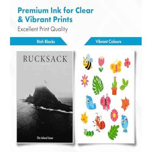 5-Pack 215 Ink Cartridges Remanufactured Replacement for WF-100 WF-110 EC-C110 Printer (3-Black 2-Tri-Color)