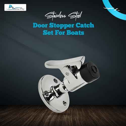 Marine City 316 Grade Stainless Steel Door Stopper Catch Set Gloss Finish Strong Modern Stopper Soft Stop and Catch Anti-Collision Holder for Marine Doors ? Boats ? Yachts ? Ships (1 Pcs)
