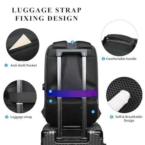 Work Backpack for Men Women, Commuter Backpack Carry-on Fit 15.6 Inch Laptop with USB Charging Port