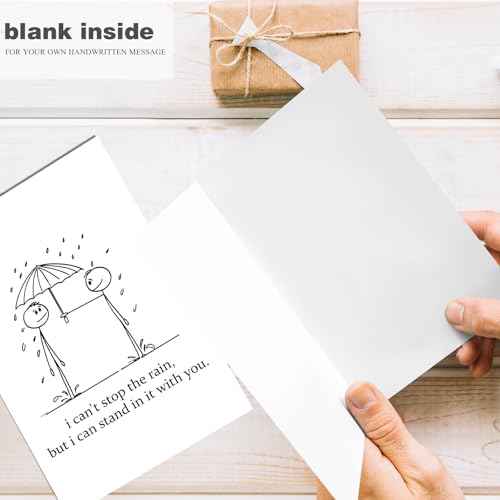Encouragement Card for Him Her, Get Well Soon Card for Friend, Support Card for Sister Brother, I Can't Stop The Rain but I Can Stand in It with You