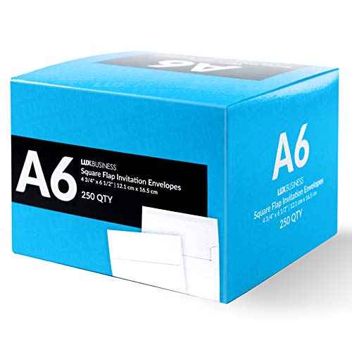 LUXPaper A6 Invitation Envelopes | Peel & Press | 4 3/4" x 6 1/2" | White | 80lb. Text | 500 Qty