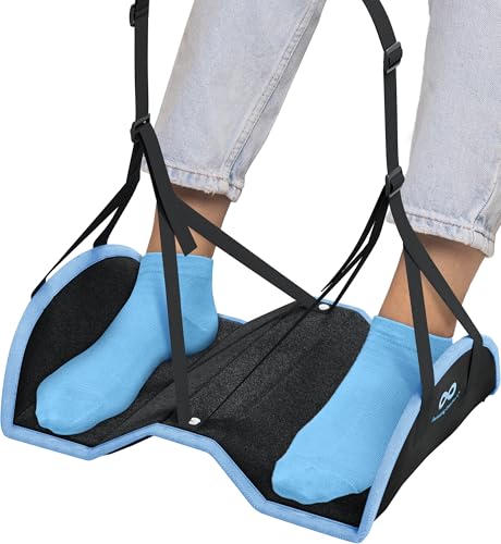 Everlasting Comfort Memory Foam Airplane Foot Hammock with Dual Rest