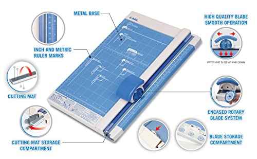 Carl Manufacturing 12200 Rotary Trimmer 12-Inch 10 Sht Cap. 10-1/4-Inch x12-Inch x3/4-Inch GY