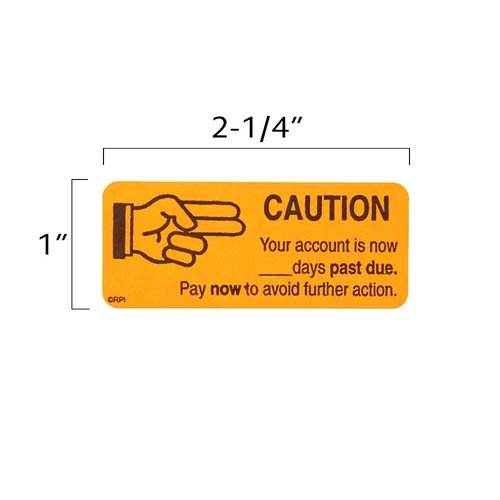 ChromaLabel 1 x 2.25 Inch Accounts Receivable Labels Collections Late Invoice Stickers, 250 Labels per Dispenser Box