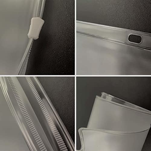 YoeeJob 3 Holes Clear PVC Zipper Binder Pocket Insert Pages Letter Size, 8 1/2" x 11 Loose Leaf Binder Filing Storage Bags 50 Per Pack