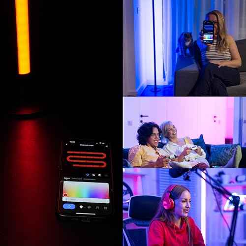 Lytup¢â RGB Smart Floor Lamp, Alexa & App Controlled, 2.4GHz WiFi, Voice Control LED with Color Changing, Music Sync, Dimmable, Remote Control, Indoor Use, Adjustable Brightness, iOS/Android Compatible
