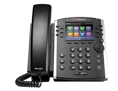 Plantronics Poly - VVX 411 12-Line VOIP Business Phone (Polycom) - Desk Phone with Handset - POE - Power Supply Not Included - 3.5' Color Display