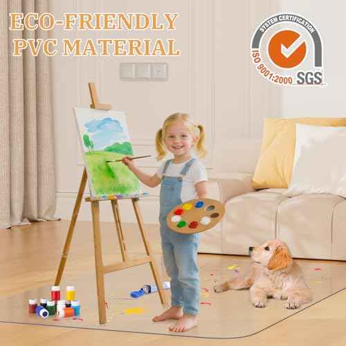 Office Chair Mat for Hardwood Floor, 36" x 48" Clear Plastic Desk Floor Protector, Heavy Duty Non-Slip Chair Mat for Rolling or Gaming Chairs, Durable Computer Mat for Home Office