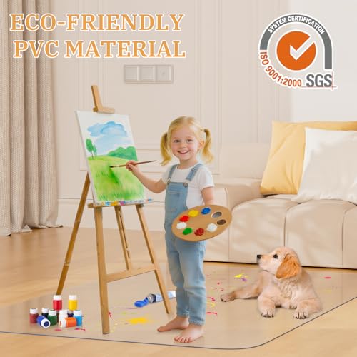 Office Chair Mat for Hardwood Floor, 59" x 84" Clear Plastic Desk Floor Protector, Heavy Duty Non-Slip Chair Mat for Rolling or Gaming Chairs, Durable Computer Mat for Home Office