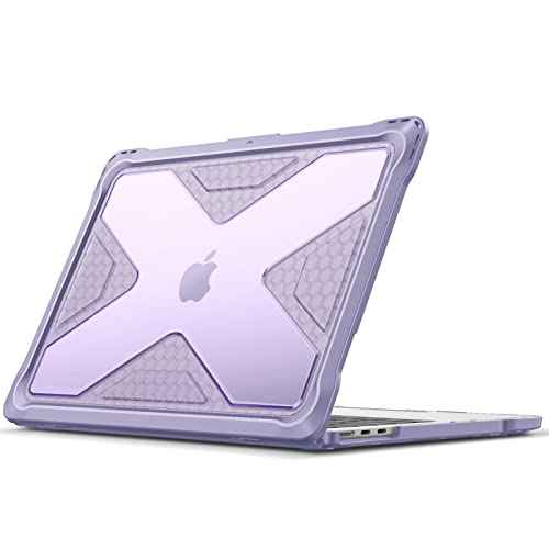 Fintie Case for MacBook Air 13.6 Inch A3240 A3113 A2681 (2022 2023 2024 2025 Release) - Heavy Duty Rugged Hard Shell Case Cover with TPU Bumper for MacBook Air 13 Inch M2 M3 M4 Chip, Lilac