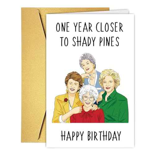 Golden And Girls Birthday Card Gift For Best Friend Bestie Her, Funny 40th 50th 60th Getting Older Birthday Card for Mom Grandma Wife Sister Women
